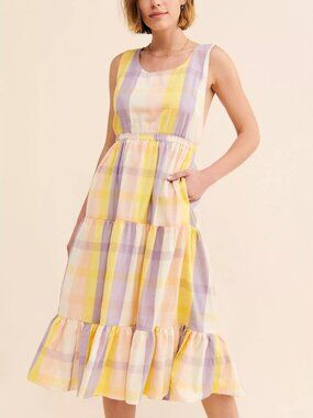 Rujuta Sheth Gema Plaid Dress, XS